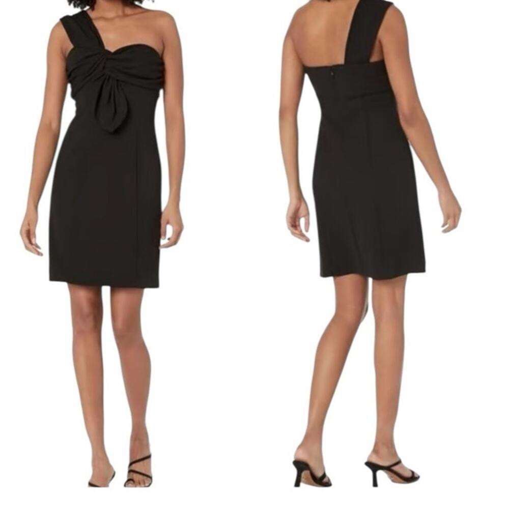Trina Turk dress Times Square one shoulder cocktail black size 8